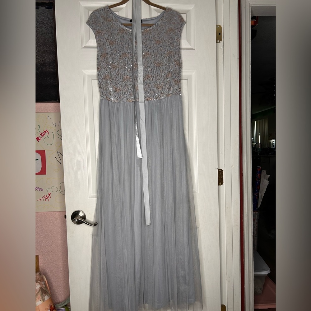 Silver formal dress
